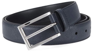 PRADA Leather Belt Navy Blue with Silver Buckle 3cm Wide 2CC001-053-F0216 PRADA Leather Belt Navy Blue with Silver Buckle 3cm Wide 2CC001-053-F0216