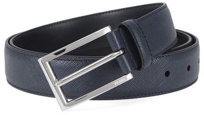 PRADA Leather Belt Navy Blue with Silver Buckle 3cm Wide 2CC001-053-F0216 Order PRADA Leather Belt Navy Blue with Silver Buckle 3cm Wide 2CC001-053-F0216
