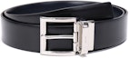 Order PRADA Leather Belt with Metal Logo Buckle in Sea Blue, 3.3cm Wide. 2CC004-053-F0RD7