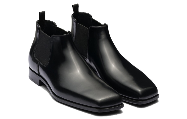 Lookbook Bottes en cuir Prada Chelsea ''Noir Cheville''. 2TA077_055_F0002_F_X000