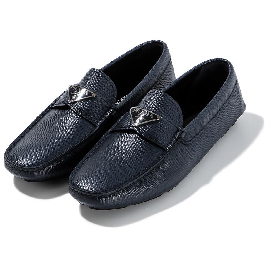 Buy PRADA 普拉達 低筒皮革男士休閒鞋 深藍