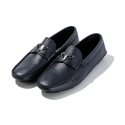 Prada Leather Driver Loafer 'Blue'