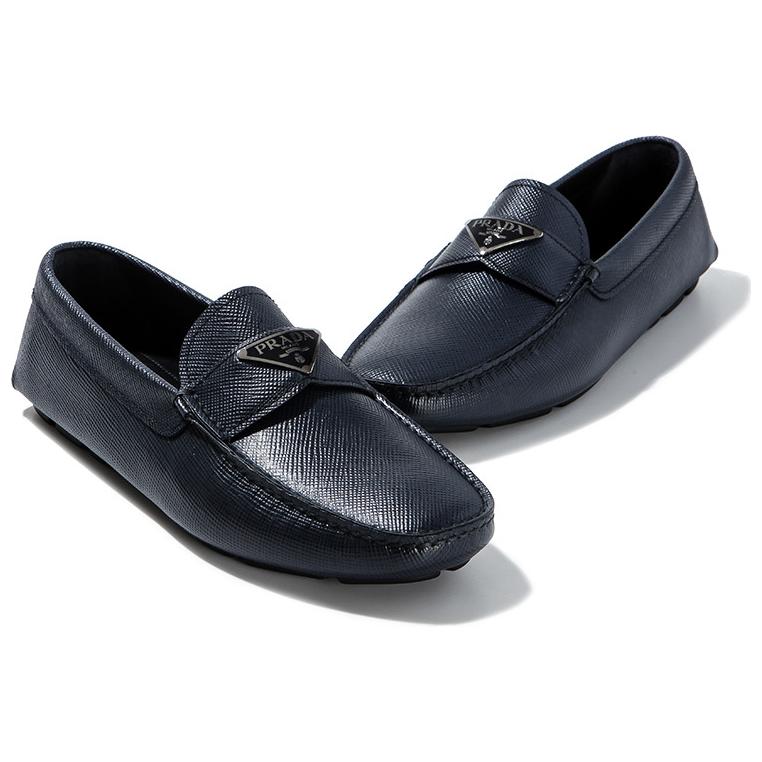 Prada Leather Driver Loafer 'Blue' 圖 3