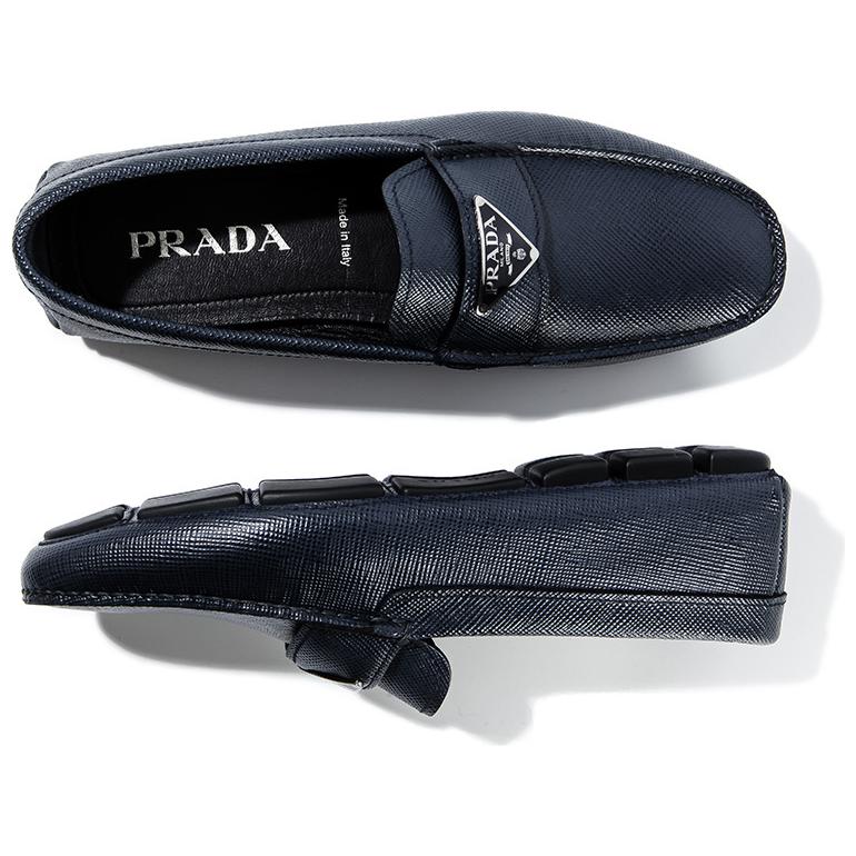 Prada Leather Driver Loafer 'Blue' 圖 4
