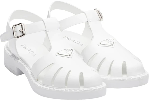 プラダ エナメル トライアングル サンダル (白) 2X3084_055_F0009 Lookbook プラダ エナメル トライアングル サンダル (白) 2X3084_055_F0009