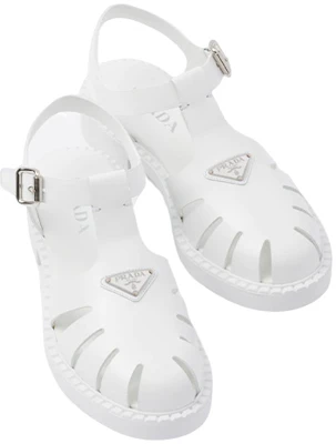 プラダ エナメル トライアングル サンダル (白) 2X3084_055_F0009 Shop プラダ エナメル トライアングル サンダル (白) 2X3084_055_F0009