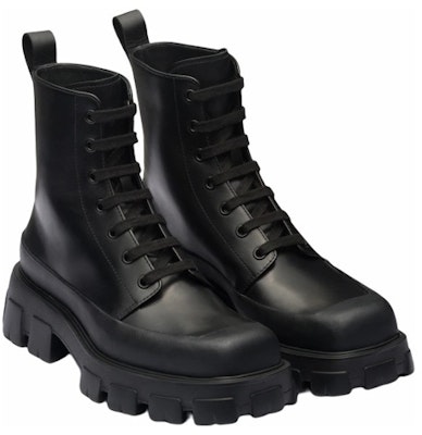 Prada Leather Fashion Ankle Boots 'Black' 2TG207_070_F0002_F_G001 Lookbook Prada Leather Fashion Ankle Boots 'Black' 2TG207_070_F0002_F_G001