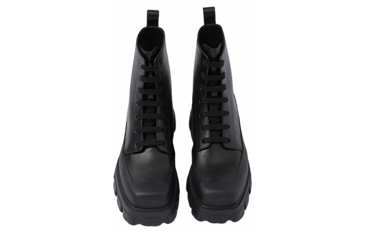 Prada Leather Fashion Ankle Boots 'Black' 圖 5