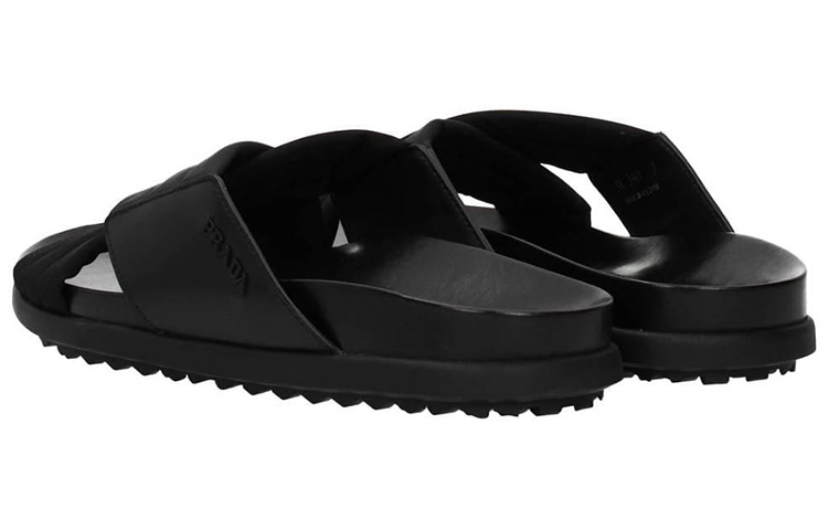Prada Leather Fashion Sandals 'Black' 圖 4