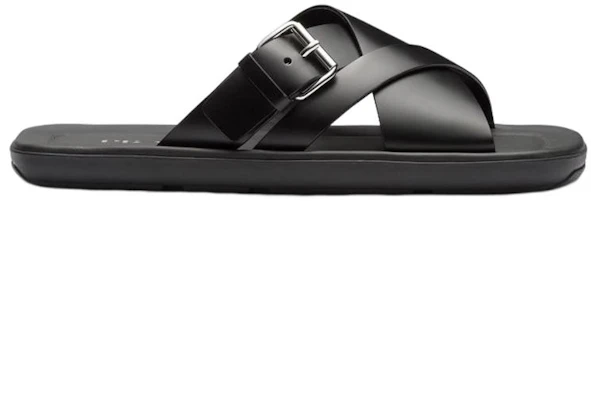 Prada Leren Platte Sandalen ''Zwart'' 2X3092_B4L_F0002_F_G001 Order Prada Leren Platte Sandalen ''Zwart'' 2X3092_B4L_F0002_F_G001