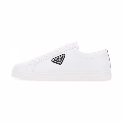 Prada Leather Glossy Black and White 'Fashion Sneaker'