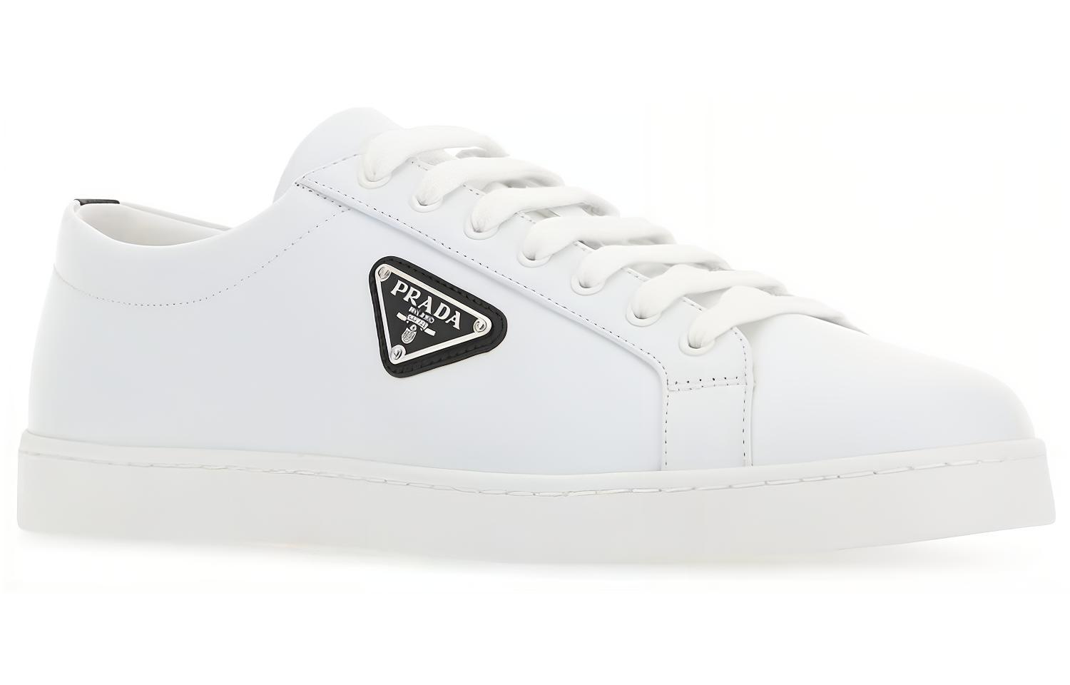 Shop Prada Leder Glänzend Schwarz Weiß ''Fashion Sneaker'' 2EE376_3F0E_F0964