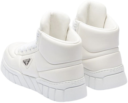 プラダ レザーハイカットスニーカー 白 (Purada Rezaa Haikattosuniikaa Shiro) 2TE193_2DL8_F0009 Shop プラダ レザーハイカットスニーカー 白 (Purada Rezaa Haikattosuniikaa Shiro) 2TE193_2DL8_F0009