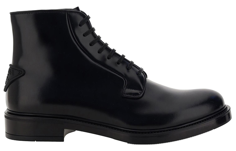 Order プラダ レザー レースアップ アンクルブーツ (黒) 2TG213_055_F0002_F_G000