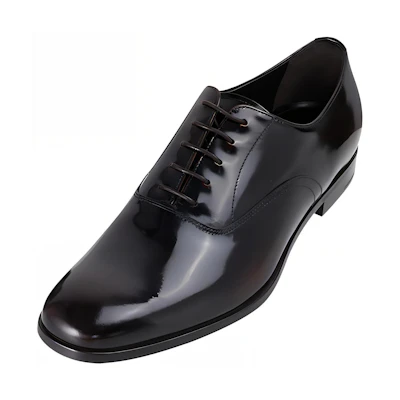 Prada Leather Lace-Up Flat Sneaker 'Brown'