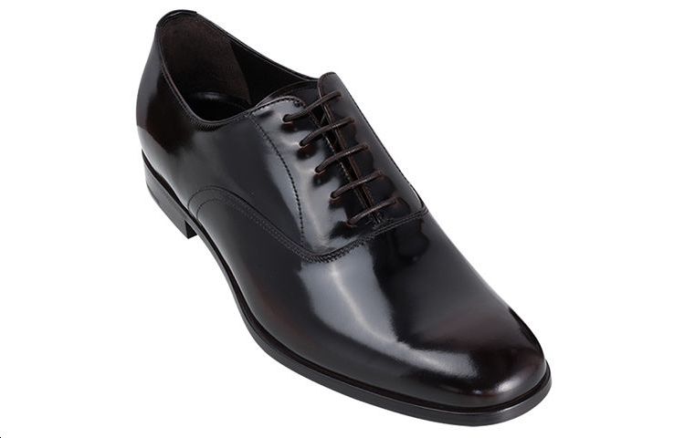 Prada Leather Lace-Up Flat Sneaker 'Brown' 圖 2