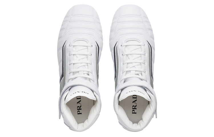 Shop Prada Leder Schnürstiefel Polo Boots ''Weiß'' 2TG172_A21_F0AV1