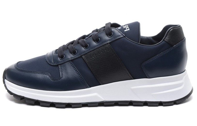 Buy Prada Zapatillas de Cuero con Cordones Punta Redonda ‘Azul Comfort’ 4E3463_3L1K_F0HDP_F_G000