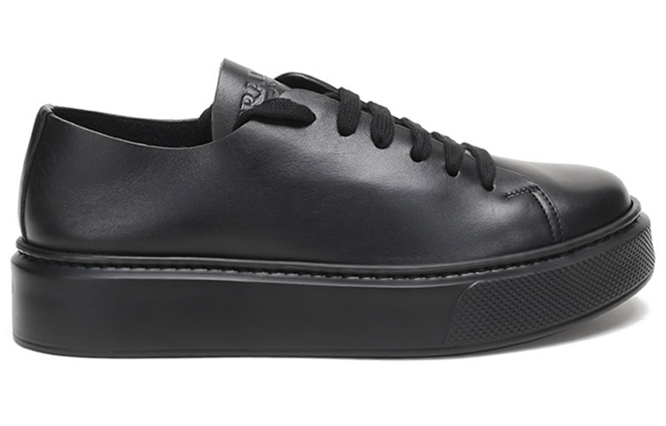 Order Prada Sneaker Hitam Kulit Lace-up 4E3420_3A6F_F0002