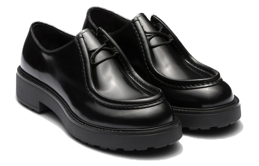 Order PRADA 皮革綁帶時尚休閒鞋 男款 黑色