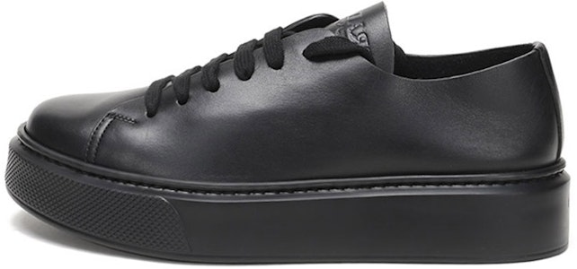 프라다 블랙 가죽 레이스업 스니커즈 4E3420_3A6F_F0002 Buy 프라다 블랙 가죽 레이스업 스니커즈 4E3420_3A6F_F0002