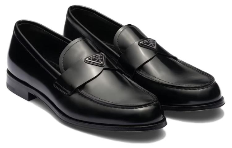 Order Prada Sepatu Loafers Kulit 'Kenyamanan Slip-On Hitam' 2DB205_055_F0002_F_C000