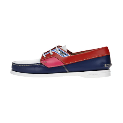 Prada Leather Loafers 'Red Blue'