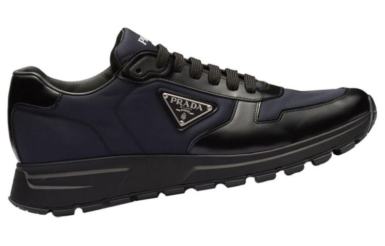 Order PRADA 皮革 時尚束帶 減震 低筒 運動休閒鞋 男款 藍黑