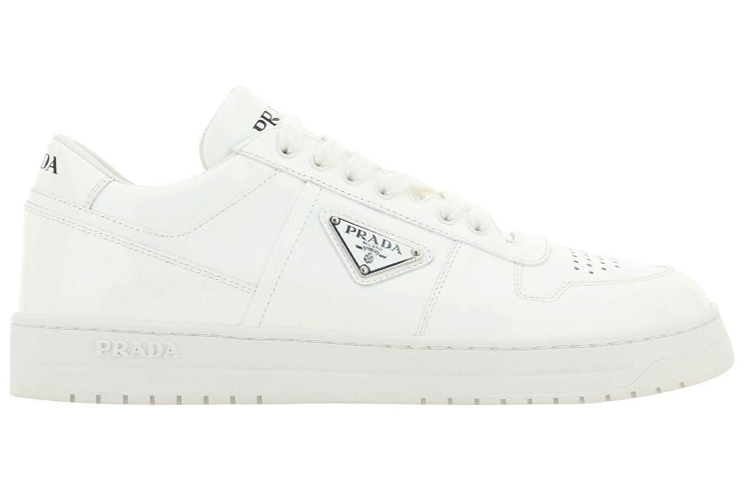 Order Zapatillas Prada de Cuero Blanco Bajas con Cordones 2EE364_069_F0009