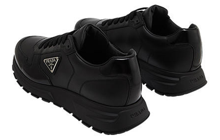 Purchase プラダ レザー ローカットスニーカー (黒三角ロゴ) 2EE369_3LKI_F0002_F_G000