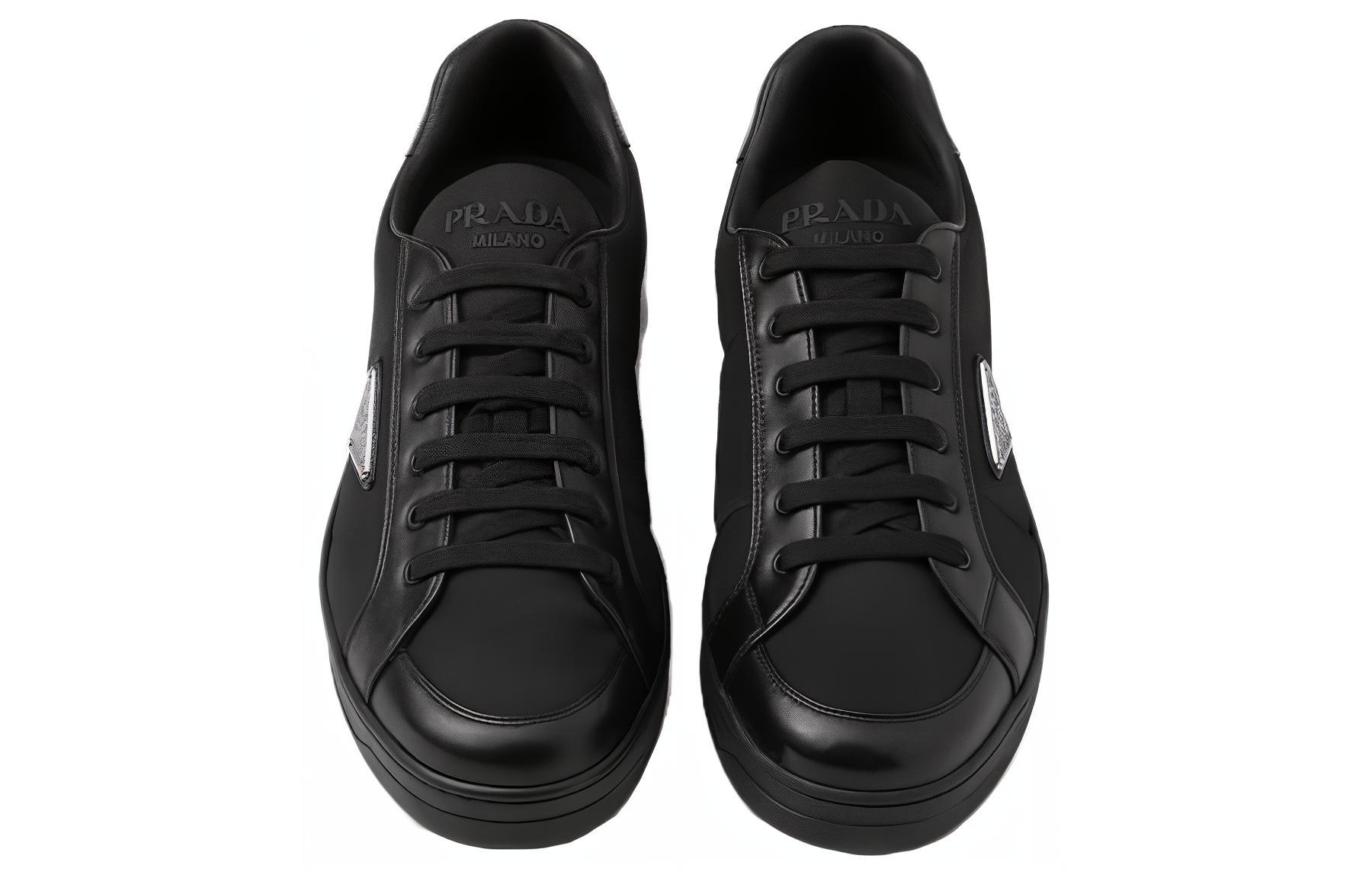 Purchase PRADA普拉達 皮革 舒適百搭 低幫 板鞋 男款 黑色