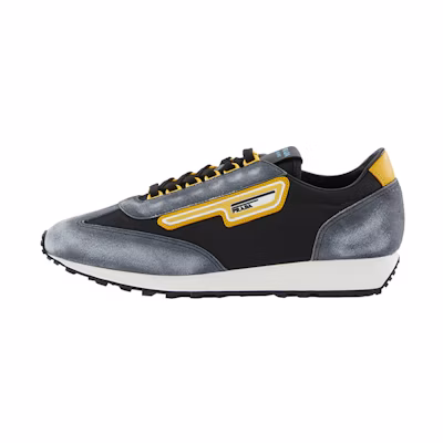 Prada Leather Paneled Sneaker 'Black Yellow Colorblock'