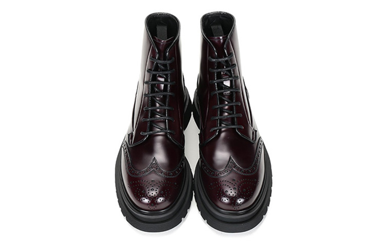 Shop Prada Leather Platform Ankle Boots 'Dark Burgundy' 2TE138_B4L_F0397