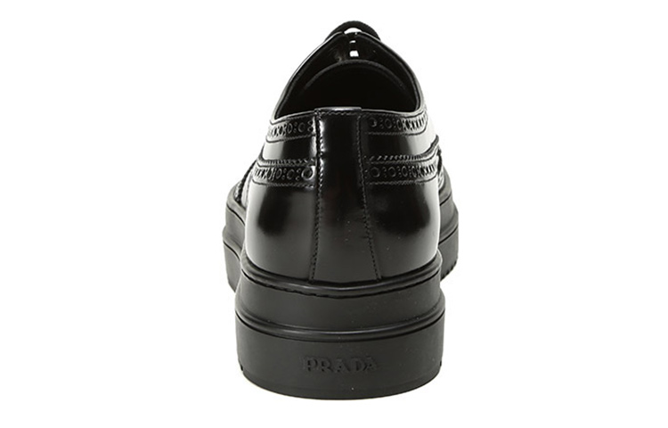 Prada Leather Platform Derby 'Black' 圖 5