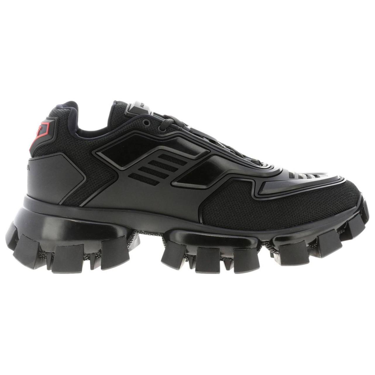 Order Prada Leder Plateau Sneaker ''Stoßdämpfung Schwarz'' 2EG293_3KZU_F0008