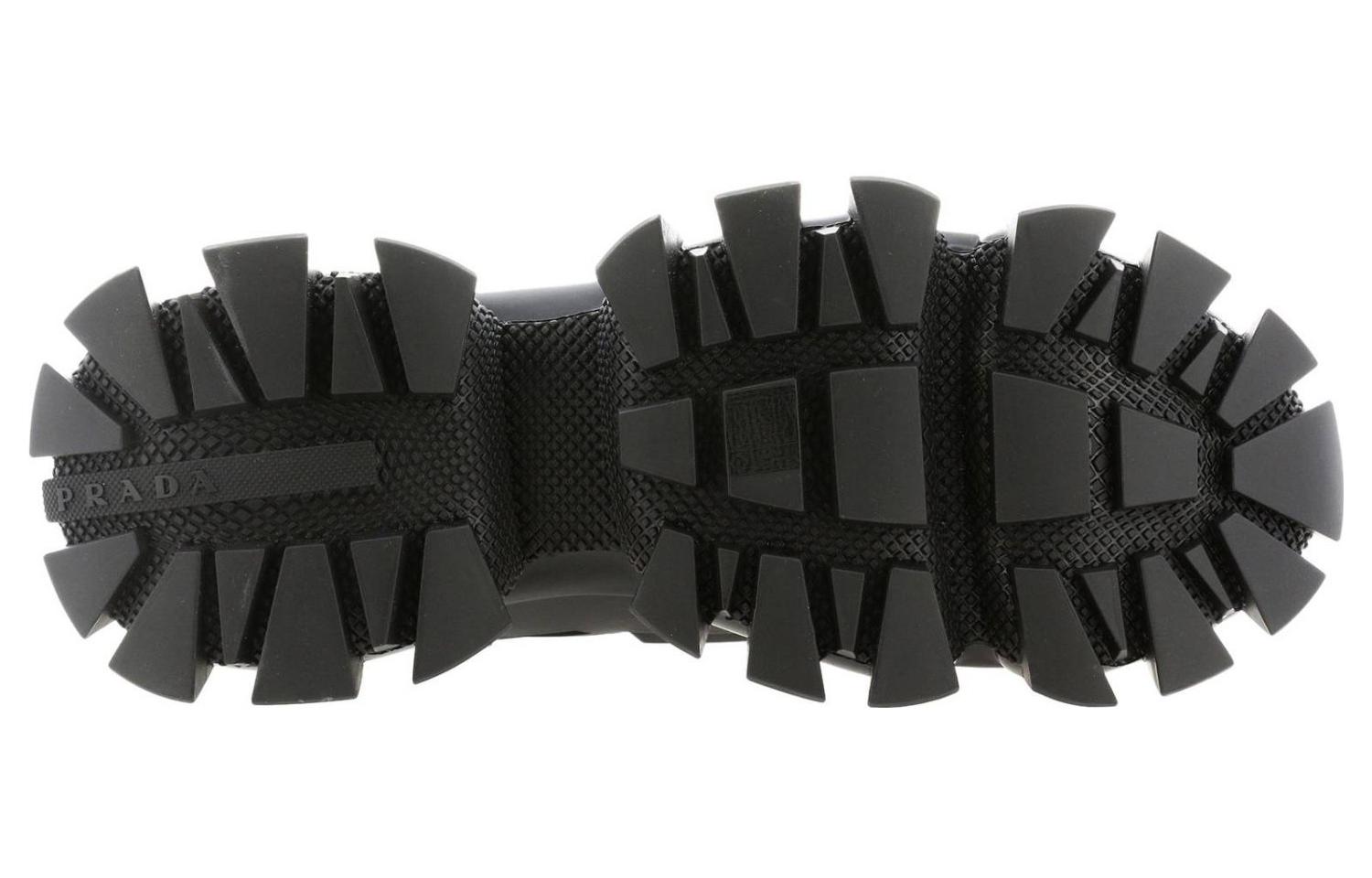 Purchase Prada Leder Plateau Sneaker ''Stoßdämpfung Schwarz'' 2EG293_3KZU_F0008