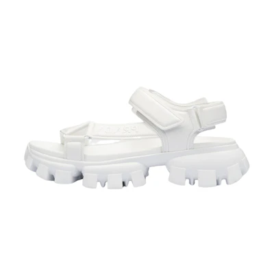 Prada Leather Platform Velcro Slide 'White'