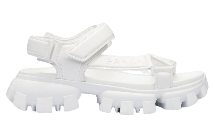 Prada Leather Platform Velcro Slide 'White' 圖 2