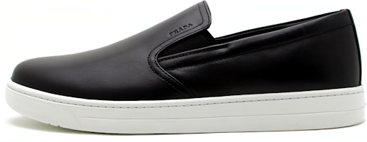 Prada Leather Round-Toe Flat Low-Top Sneakers 'Black' 4D2733_3O9U_F0632 Prada Leather Round-Toe Flat Low-Top Sneakers 'Black' 4D2733_3O9U_F0632