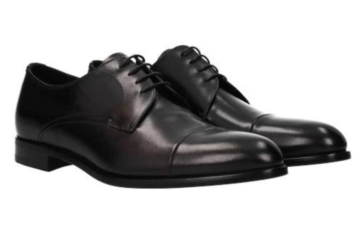 Prada Leather Round-Toe Lace-Up Sneakers 'Black' 圖 3