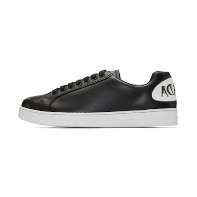 Prada Leather Round-Toe Low Top 'Fashion Print Black'