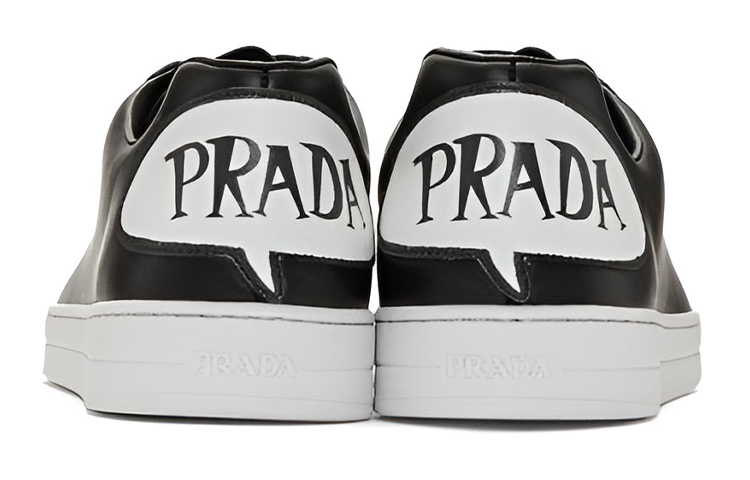 Prada Leather Round-Toe Low Top 'Fashion Print Black' 圖 4
