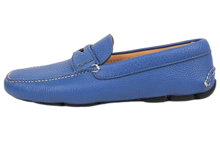 Prada Leather Round-Toe Slip-On 'Blue'