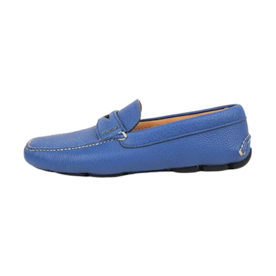 Prada Leather Round-Toe Slip-On 'Blue'