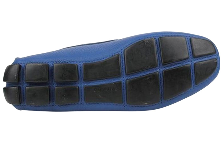 Prada Leather Round-Toe Slip-On 'Blue' 圖 5