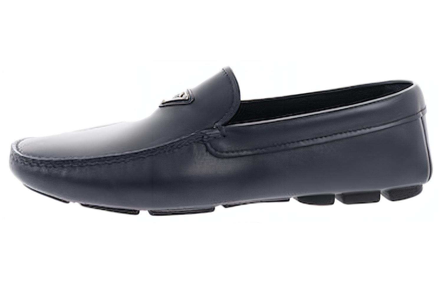 Prada Leather Round-Toe Slip-On Blue 'Comfort Versatile Casual' 2DD172_A21_F0216