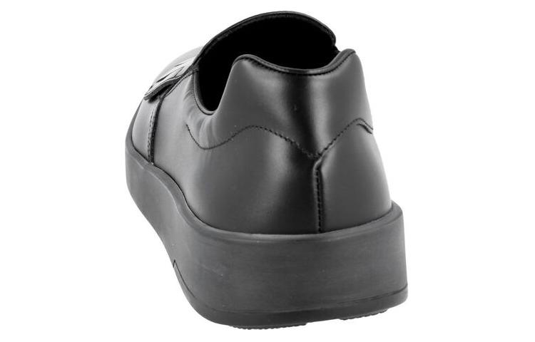 Prada Leather Round-Toe Slip-On Sneaker 'Black' 圖 4