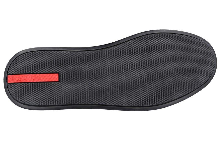 Prada Leather Round-Toe Slip-On Sneaker 'Black' 圖 5