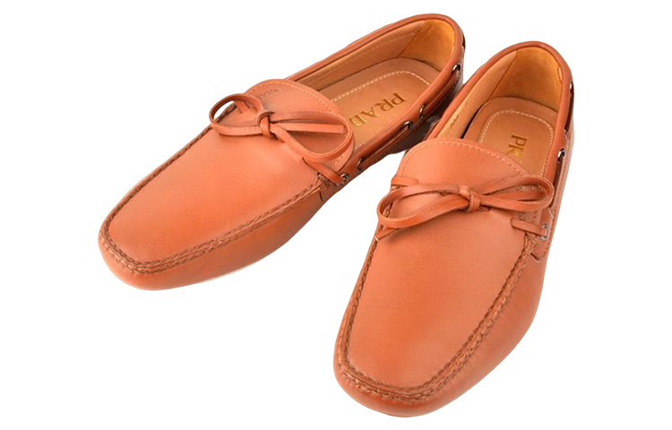 Prada Leather Round Toe 'Light Brown'