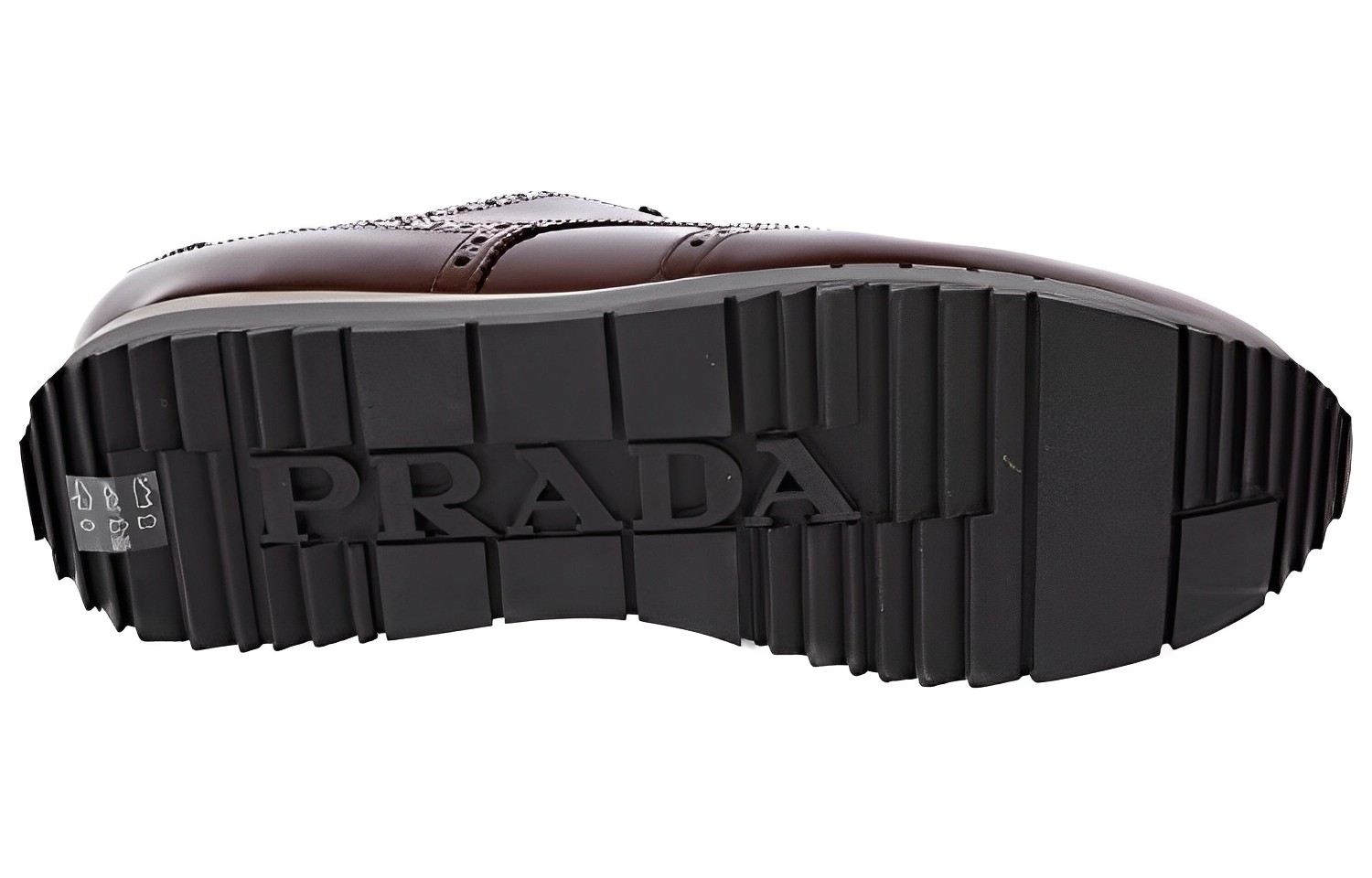 Prada Leather Round Toe Lace-Up Loafers 'Brown' 圖 5